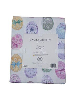 Laura Ashley Easter Eggs Easy Care Tablecloth 60"x102" Seats 8-10 Polyester